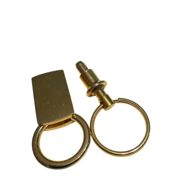 Golden Gate Tours 1996 Snap-Apart Keyring Gold Tone Blue Inset Vintage - Picture 2 of 8